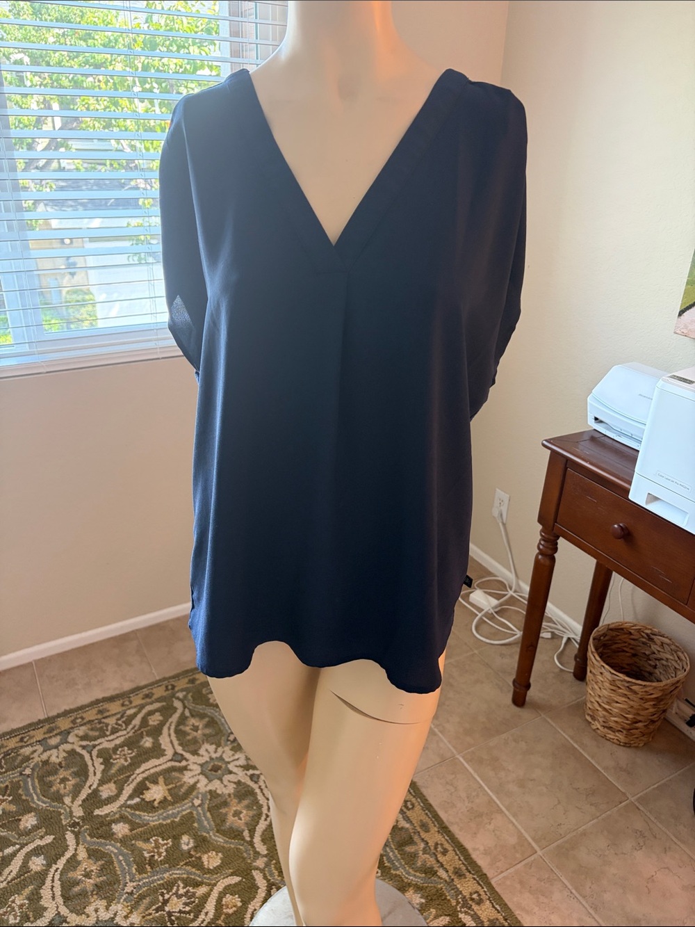 Banana Republic Navy V-Neck Tunic Top